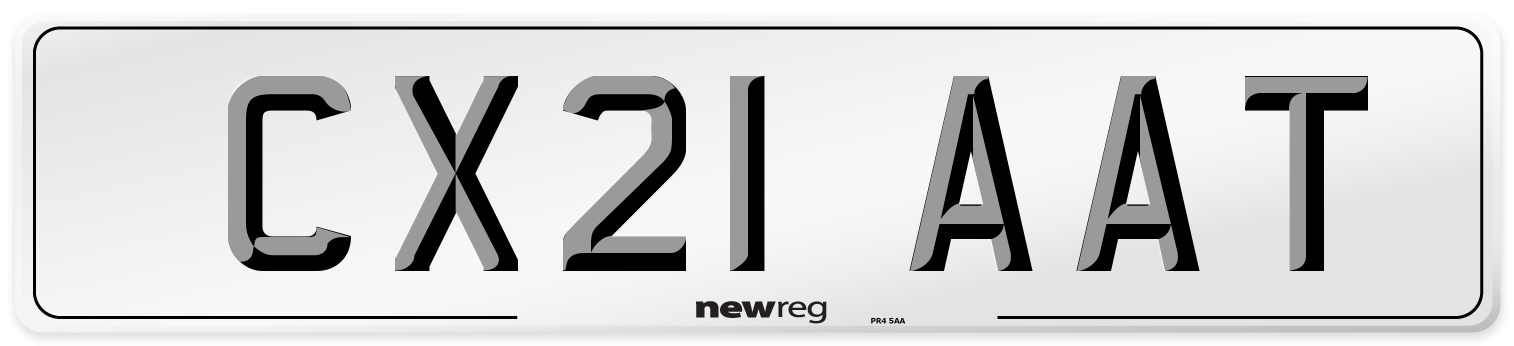CX21 AAT Number Plate from New Reg